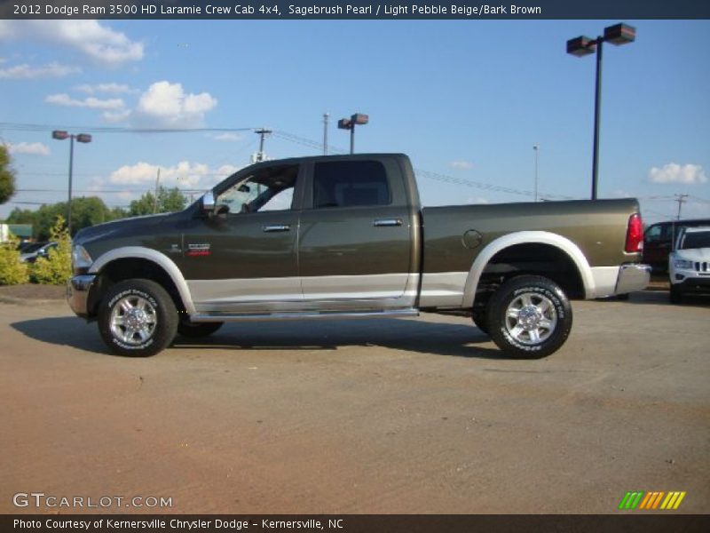 Sagebrush Pearl / Light Pebble Beige/Bark Brown 2012 Dodge Ram 3500 HD Laramie Crew Cab 4x4