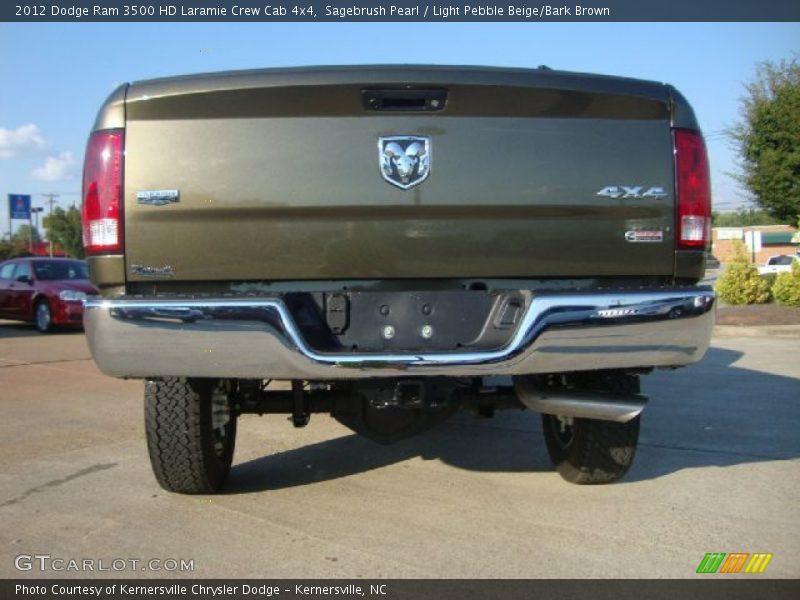 Sagebrush Pearl / Light Pebble Beige/Bark Brown 2012 Dodge Ram 3500 HD Laramie Crew Cab 4x4