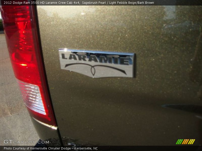 Sagebrush Pearl / Light Pebble Beige/Bark Brown 2012 Dodge Ram 3500 HD Laramie Crew Cab 4x4