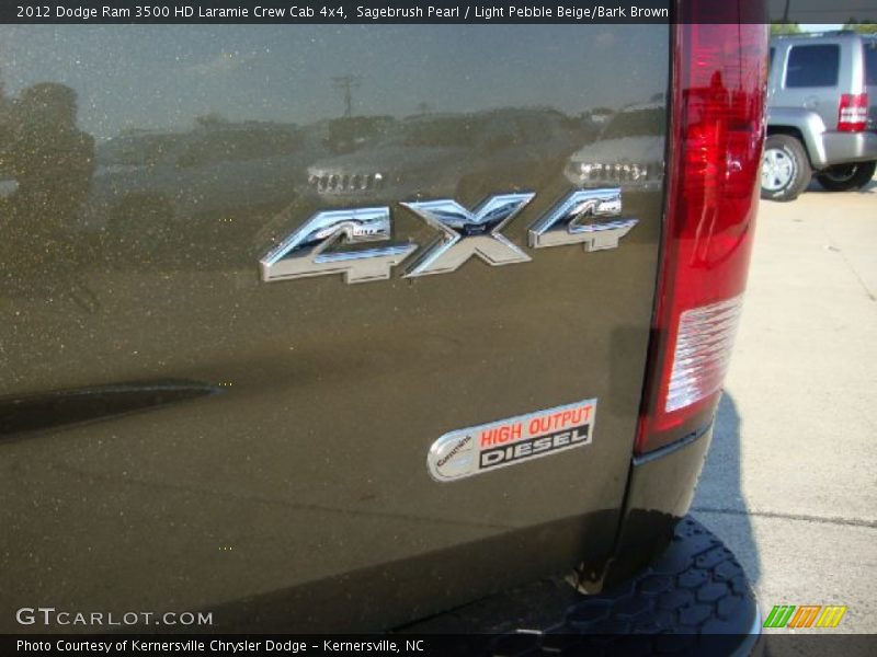 Sagebrush Pearl / Light Pebble Beige/Bark Brown 2012 Dodge Ram 3500 HD Laramie Crew Cab 4x4