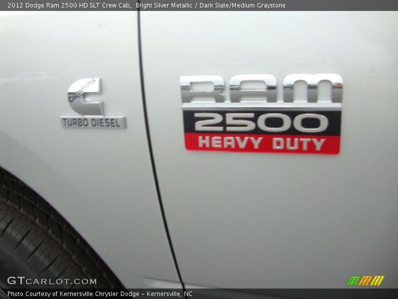 Bright Silver Metallic / Dark Slate/Medium Graystone 2012 Dodge Ram 2500 HD SLT Crew Cab