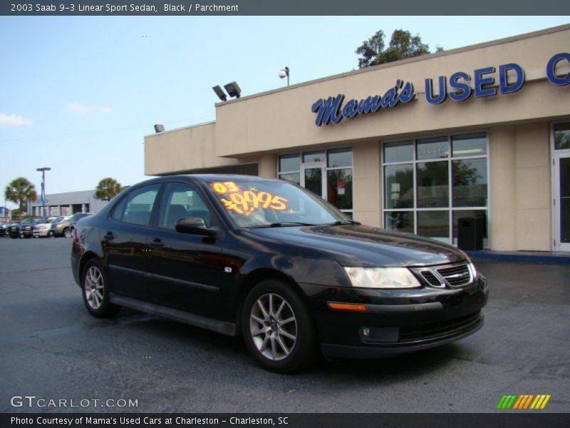 Black / Parchment 2003 Saab 9-3 Linear Sport Sedan