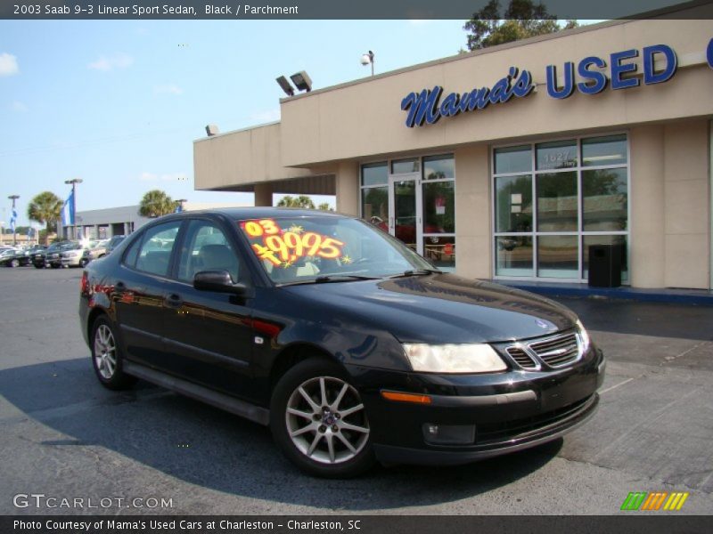 Black / Parchment 2003 Saab 9-3 Linear Sport Sedan