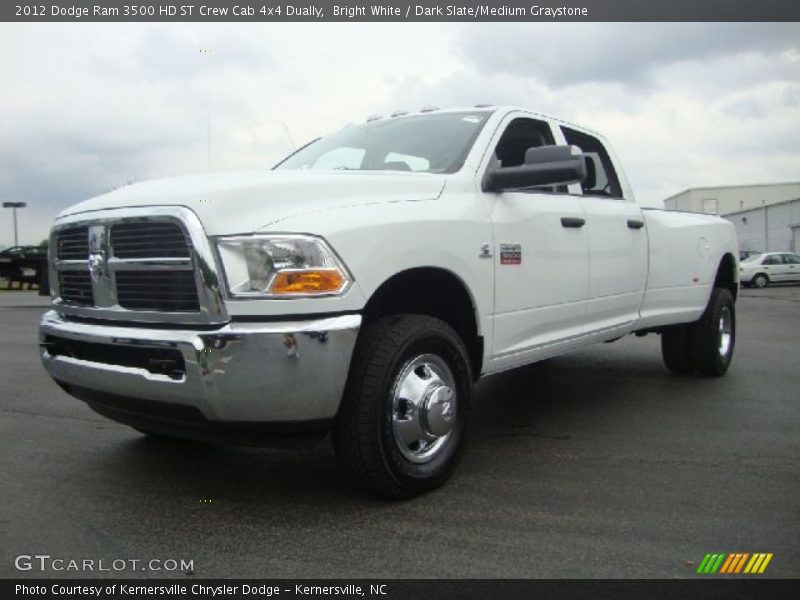 Bright White / Dark Slate/Medium Graystone 2012 Dodge Ram 3500 HD ST Crew Cab 4x4 Dually