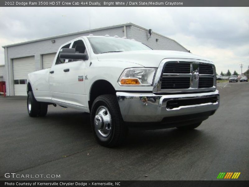 Bright White / Dark Slate/Medium Graystone 2012 Dodge Ram 3500 HD ST Crew Cab 4x4 Dually