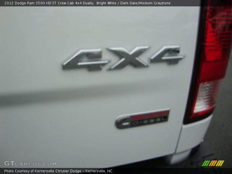 Bright White / Dark Slate/Medium Graystone 2012 Dodge Ram 3500 HD ST Crew Cab 4x4 Dually