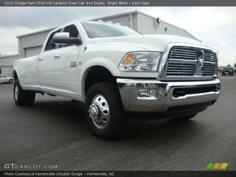 Bright White / Dark Slate 2012 Dodge Ram 3500 HD Laramie Crew Cab 4x4 Dually