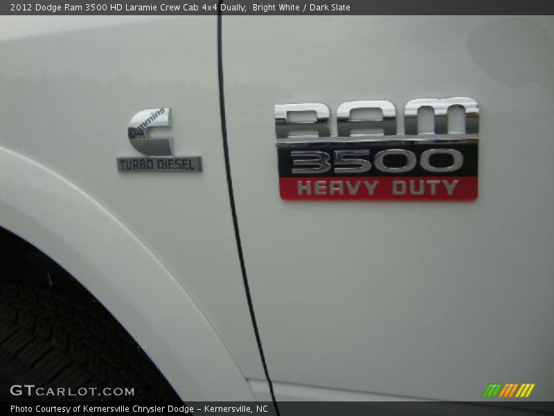 Bright White / Dark Slate 2012 Dodge Ram 3500 HD Laramie Crew Cab 4x4 Dually