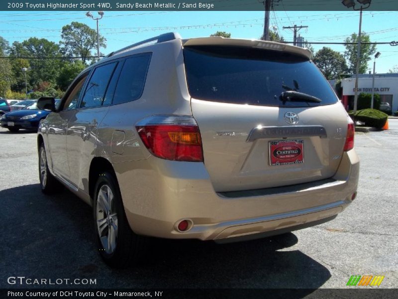 Sandy Beach Metallic / Sand Beige 2009 Toyota Highlander Sport 4WD