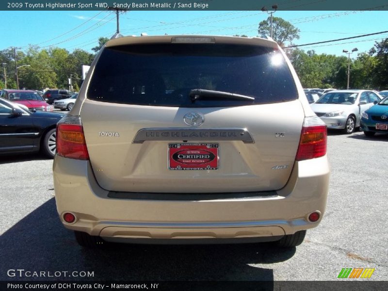 Sandy Beach Metallic / Sand Beige 2009 Toyota Highlander Sport 4WD