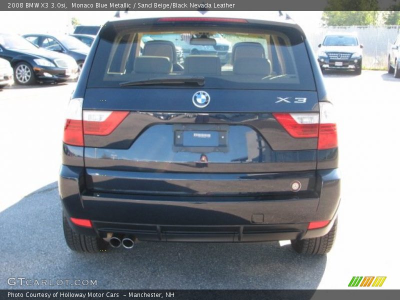 Monaco Blue Metallic / Sand Beige/Black Nevada Leather 2008 BMW X3 3.0si