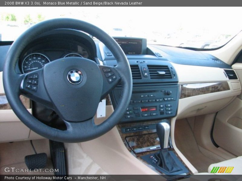 Monaco Blue Metallic / Sand Beige/Black Nevada Leather 2008 BMW X3 3.0si