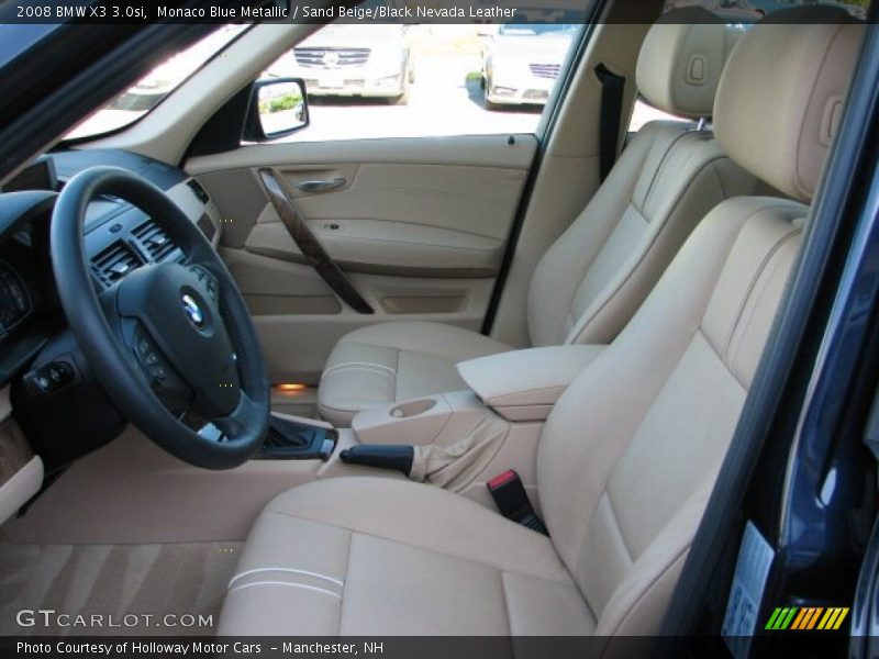 Monaco Blue Metallic / Sand Beige/Black Nevada Leather 2008 BMW X3 3.0si
