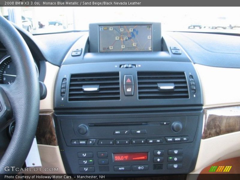 Monaco Blue Metallic / Sand Beige/Black Nevada Leather 2008 BMW X3 3.0si