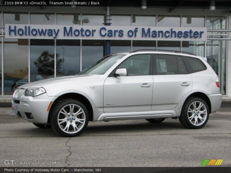 Titanium Silver Metallic / Black 2009 BMW X3 xDrive30i