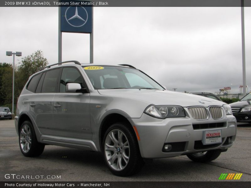 Titanium Silver Metallic / Black 2009 BMW X3 xDrive30i