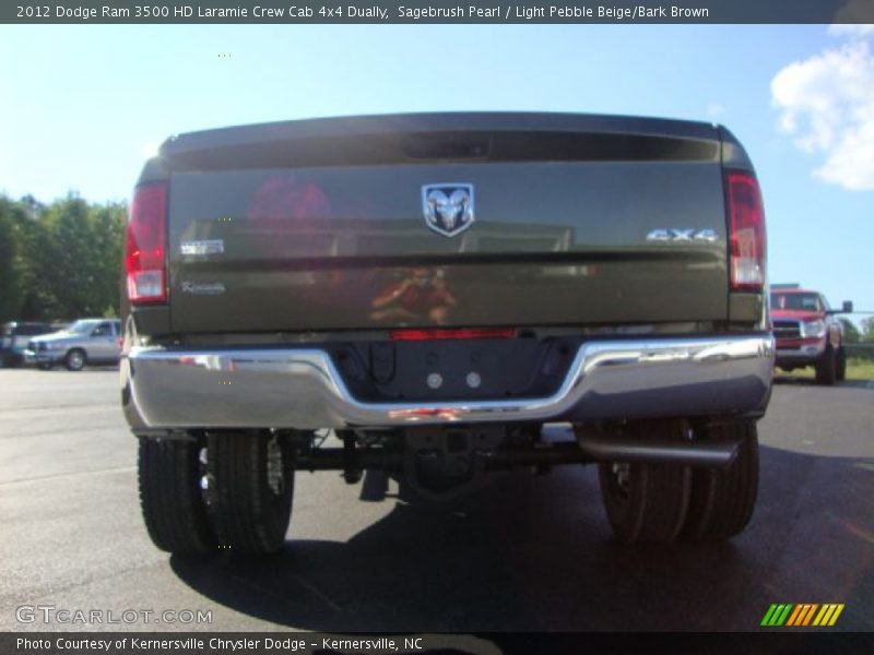 Sagebrush Pearl / Light Pebble Beige/Bark Brown 2012 Dodge Ram 3500 HD Laramie Crew Cab 4x4 Dually
