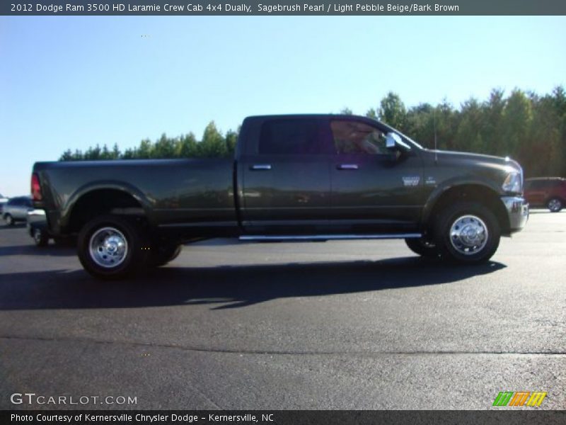 Sagebrush Pearl / Light Pebble Beige/Bark Brown 2012 Dodge Ram 3500 HD Laramie Crew Cab 4x4 Dually