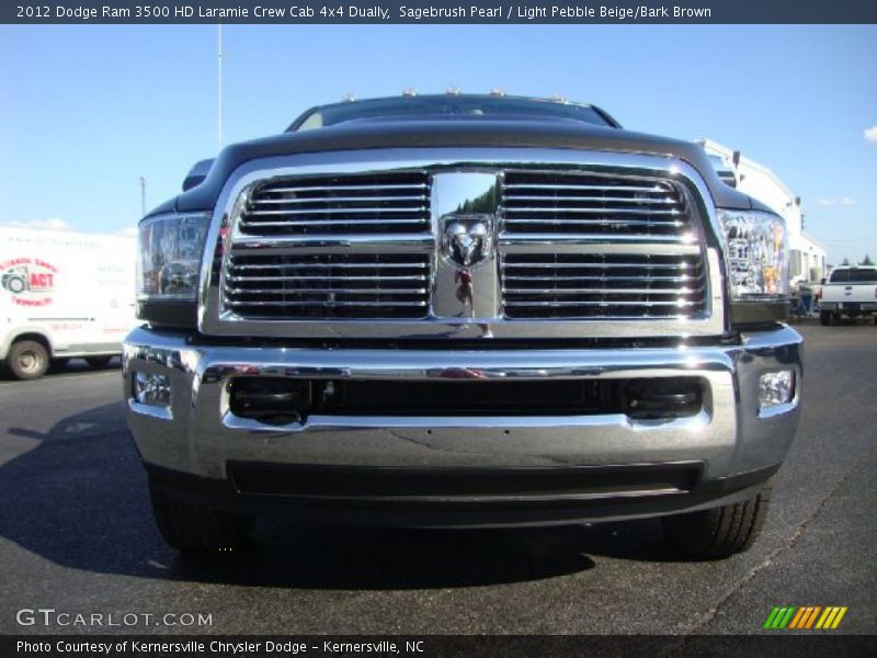 Sagebrush Pearl / Light Pebble Beige/Bark Brown 2012 Dodge Ram 3500 HD Laramie Crew Cab 4x4 Dually