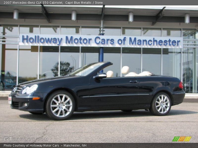 Capri Blue Metallic / Stone 2007 Mercedes-Benz CLK 350 Cabriolet