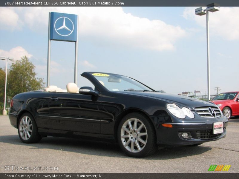 Capri Blue Metallic / Stone 2007 Mercedes-Benz CLK 350 Cabriolet