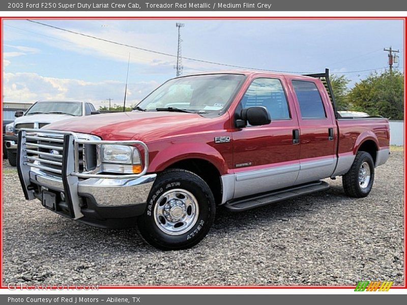 Toreador Red Metallic / Medium Flint Grey 2003 Ford F250 Super Duty Lariat Crew Cab