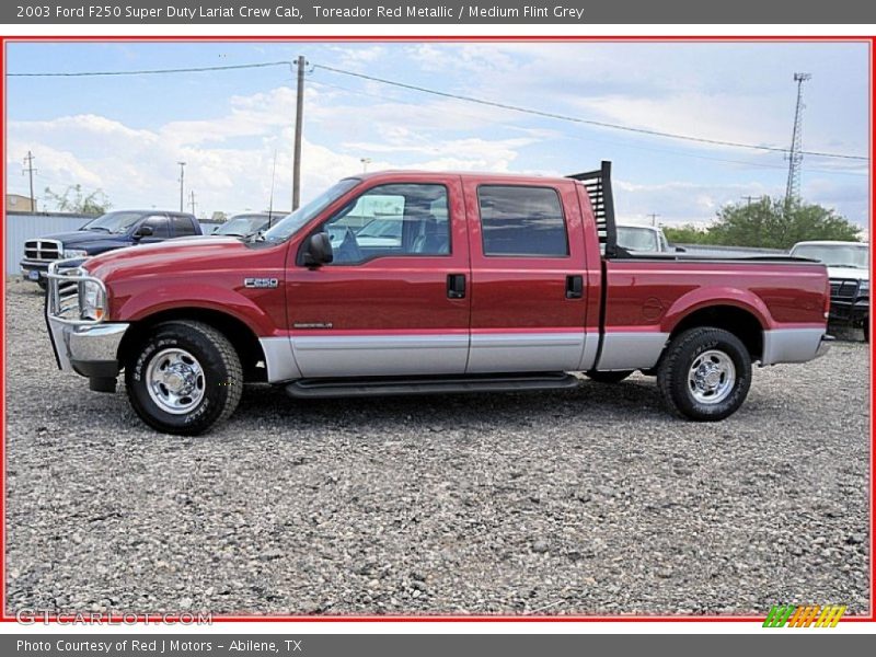 Toreador Red Metallic / Medium Flint Grey 2003 Ford F250 Super Duty Lariat Crew Cab