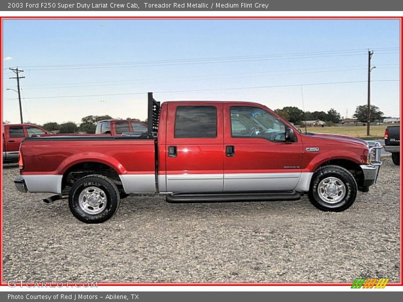 Toreador Red Metallic / Medium Flint Grey 2003 Ford F250 Super Duty Lariat Crew Cab