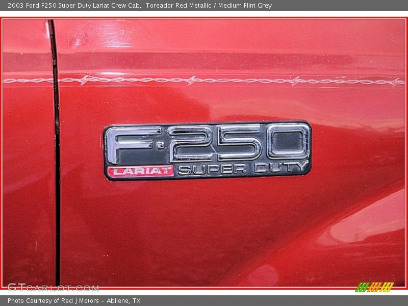 Toreador Red Metallic / Medium Flint Grey 2003 Ford F250 Super Duty Lariat Crew Cab
