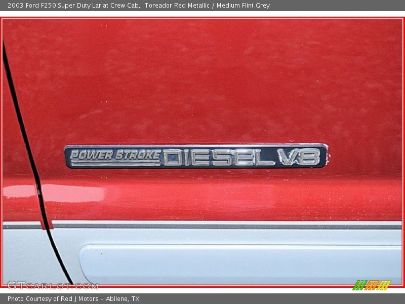 Toreador Red Metallic / Medium Flint Grey 2003 Ford F250 Super Duty Lariat Crew Cab
