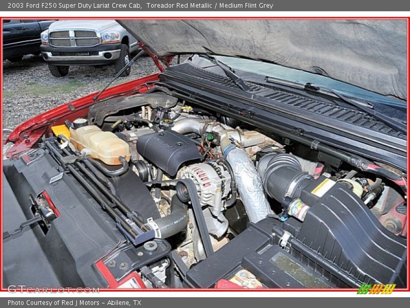 Toreador Red Metallic / Medium Flint Grey 2003 Ford F250 Super Duty Lariat Crew Cab
