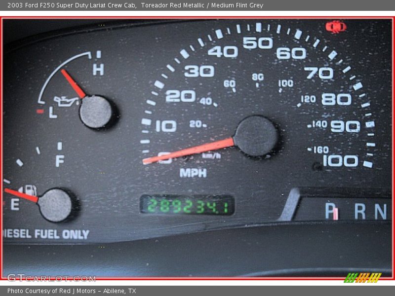 Toreador Red Metallic / Medium Flint Grey 2003 Ford F250 Super Duty Lariat Crew Cab