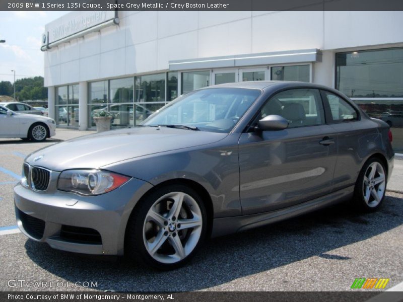 Space Grey Metallic / Grey Boston Leather 2009 BMW 1 Series 135i Coupe