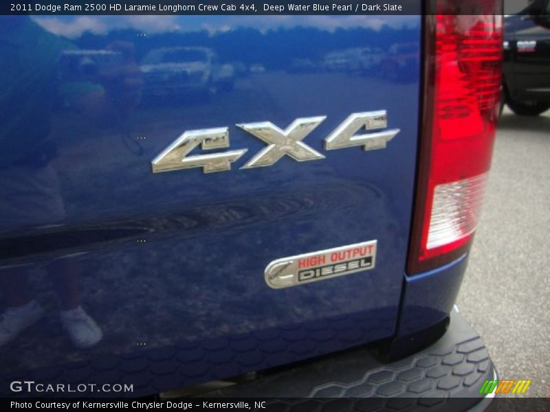 Deep Water Blue Pearl / Dark Slate 2011 Dodge Ram 2500 HD Laramie Longhorn Crew Cab 4x4