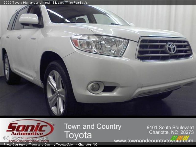 Blizzard White Pearl / Ash 2009 Toyota Highlander Limited