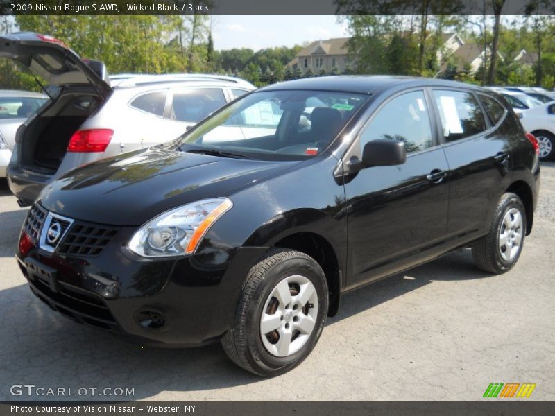 Wicked Black / Black 2009 Nissan Rogue S AWD