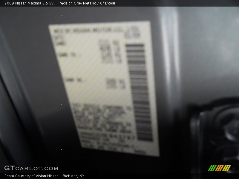 Precision Gray Metallic / Charcoal 2009 Nissan Maxima 3.5 SV