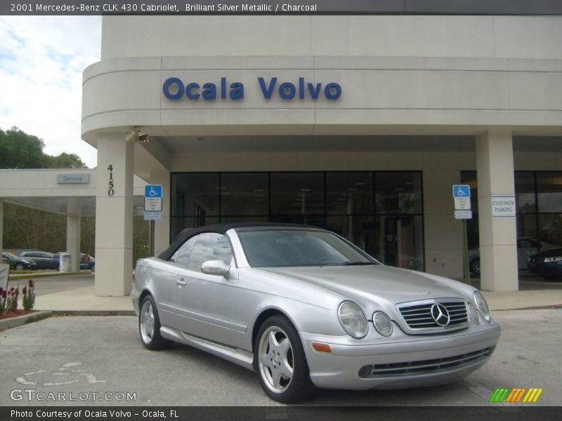 Brilliant Silver Metallic / Charcoal 2001 Mercedes-Benz CLK 430 Cabriolet