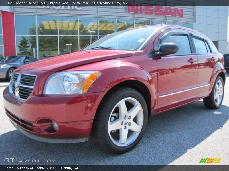 Inferno Red Crystal Pearl / Dark Slate Gray/Red 2009 Dodge Caliber R/T