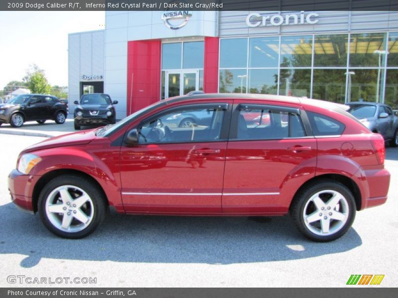 Inferno Red Crystal Pearl / Dark Slate Gray/Red 2009 Dodge Caliber R/T