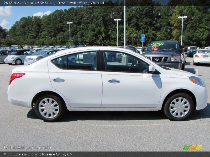 Fresh Powder White / Charcoal 2012 Nissan Versa 1.6 SV Sedan