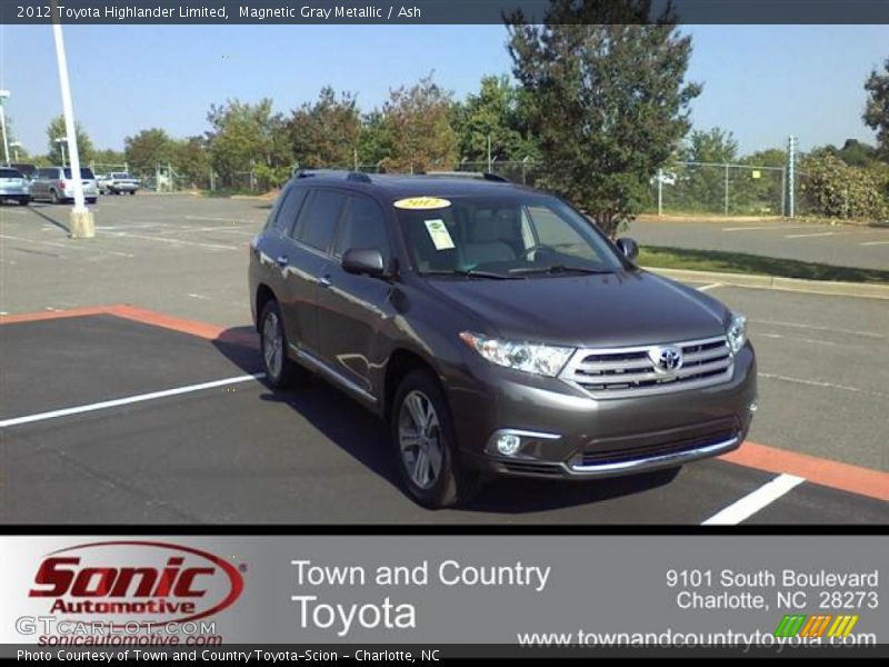 Magnetic Gray Metallic / Ash 2012 Toyota Highlander Limited