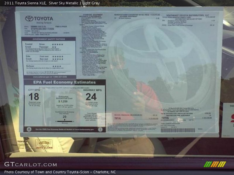 Silver Sky Metallic / Light Gray 2011 Toyota Sienna XLE
