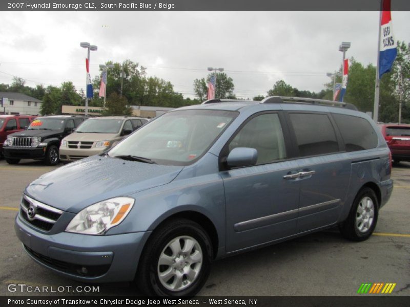 South Pacific Blue / Beige 2007 Hyundai Entourage GLS