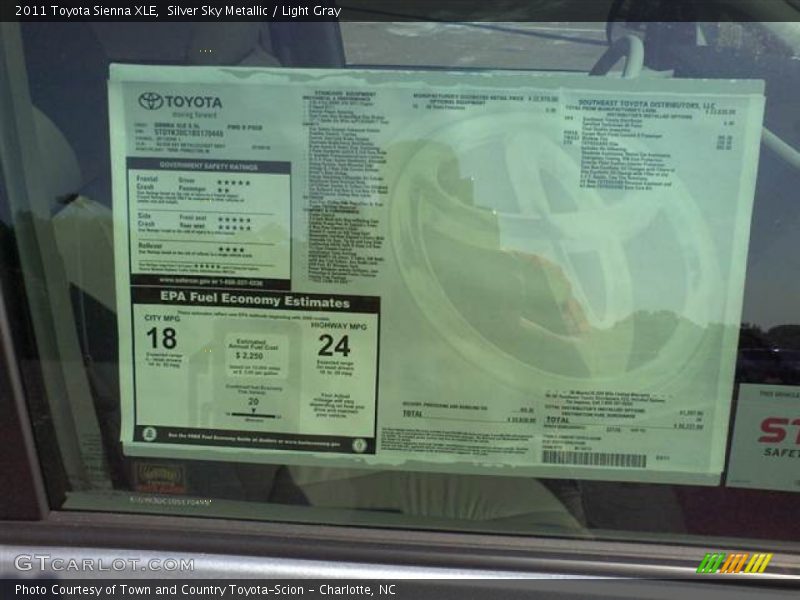 Silver Sky Metallic / Light Gray 2011 Toyota Sienna XLE