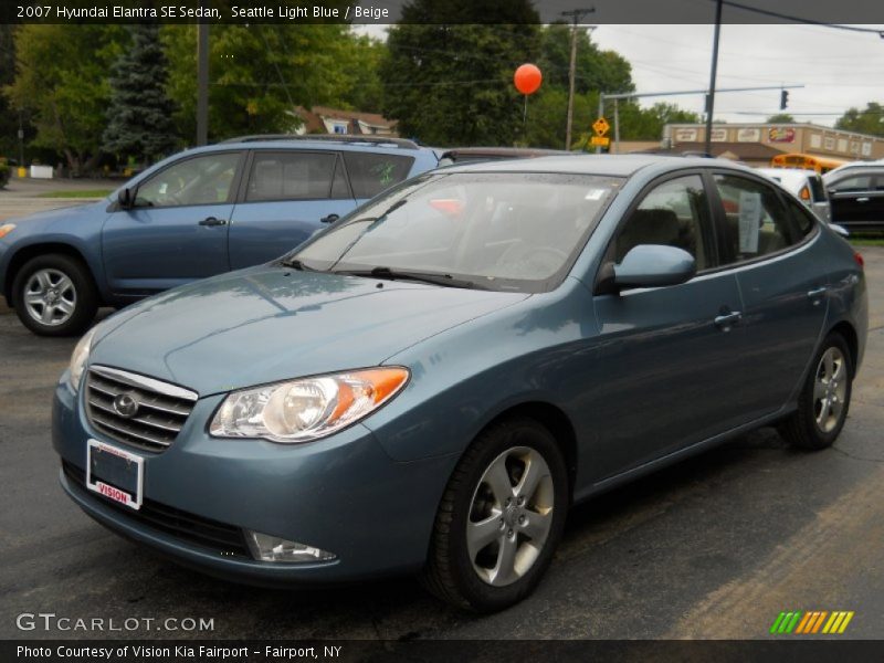 Seattle Light Blue / Beige 2007 Hyundai Elantra SE Sedan