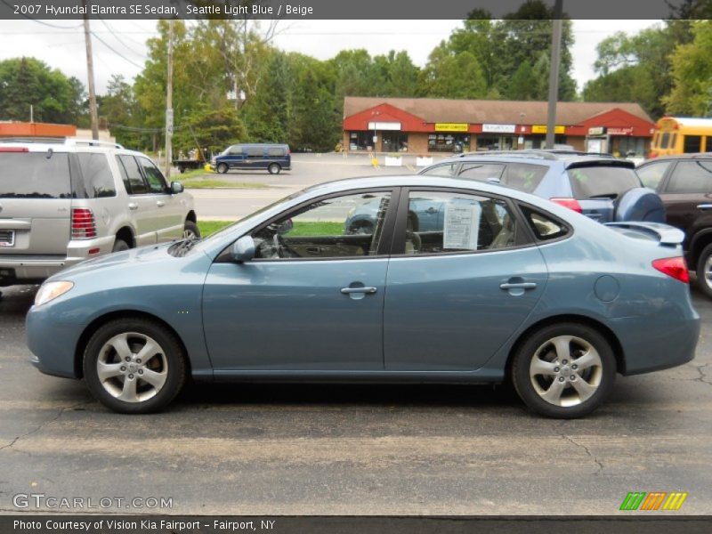 Seattle Light Blue / Beige 2007 Hyundai Elantra SE Sedan