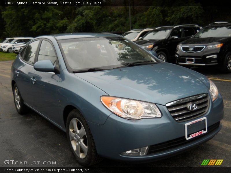 Seattle Light Blue / Beige 2007 Hyundai Elantra SE Sedan
