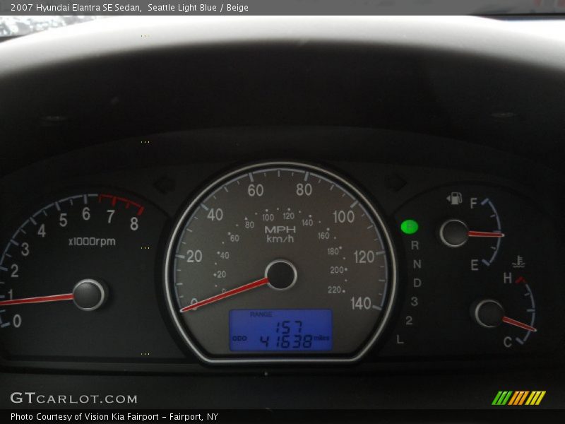 Seattle Light Blue / Beige 2007 Hyundai Elantra SE Sedan