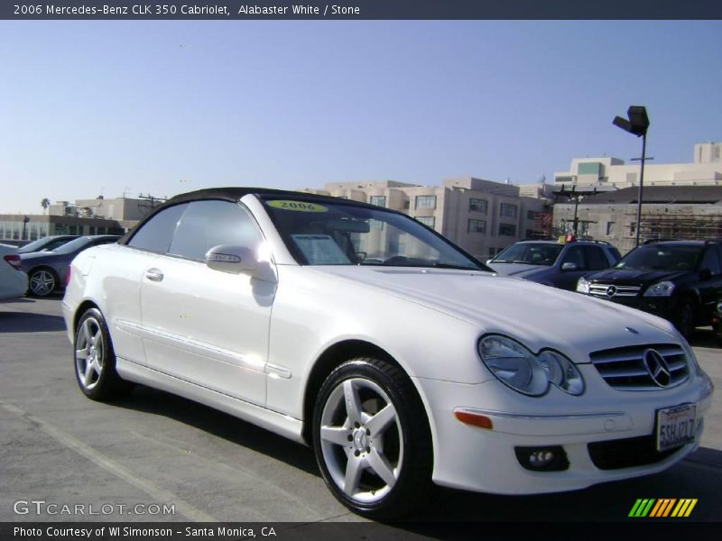 Alabaster White / Stone 2006 Mercedes-Benz CLK 350 Cabriolet
